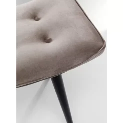 Sitzbänke-KARE Design Hocker Black Vicky Velvet Grau 46X59Cm