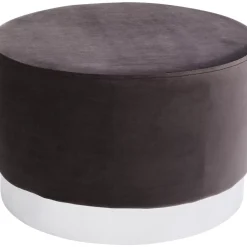 Sitzbänke-KARE Design Hocker Cherry Dunkelgrau Silver O55Cm