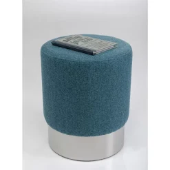 Sitzbänke-KARE Design Hocker Cherry Lina Blau Silver O35Cm