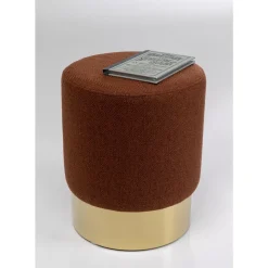 Sitzbänke-KARE Design Hocker Cherry Lina Braun Brass O35Cm