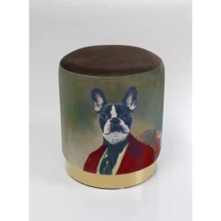 Sitzbänke-KARE Design Hocker Cherry Mr. Dog Brass O32Cm