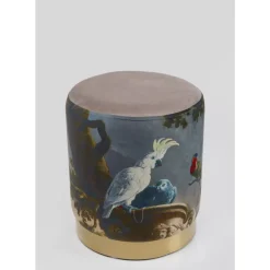 Sitzbänke-KARE Design Hocker Cherry Parrot Brass O32Cm