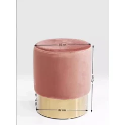 Sitzbänke-KARE Design Hocker Cherry Rose Brass O35Cm