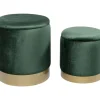 Sitzbänke-KARE Design Hocker Cherry Storage Dunkelgrun Brass (2/Set)