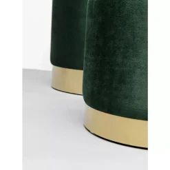 Sitzbänke-KARE Design Hocker Cherry Storage Dunkelgrun Brass (2/Set)