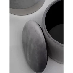 Sitzbänke-KARE Design Hocker Cherry Storage Grau Silber (2/Set)