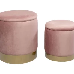Sitzbänke-KARE Design Hocker Cherry Storage Rose Brass (2/Set)