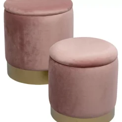 Sitzbänke-KARE Design Hocker Cherry Storage Rose Brass (2/Set)
