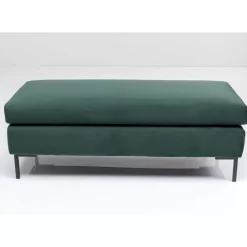 Sitzbänke-KARE Design Hocker Gianni Velvet Dunkelgrun Schwarz