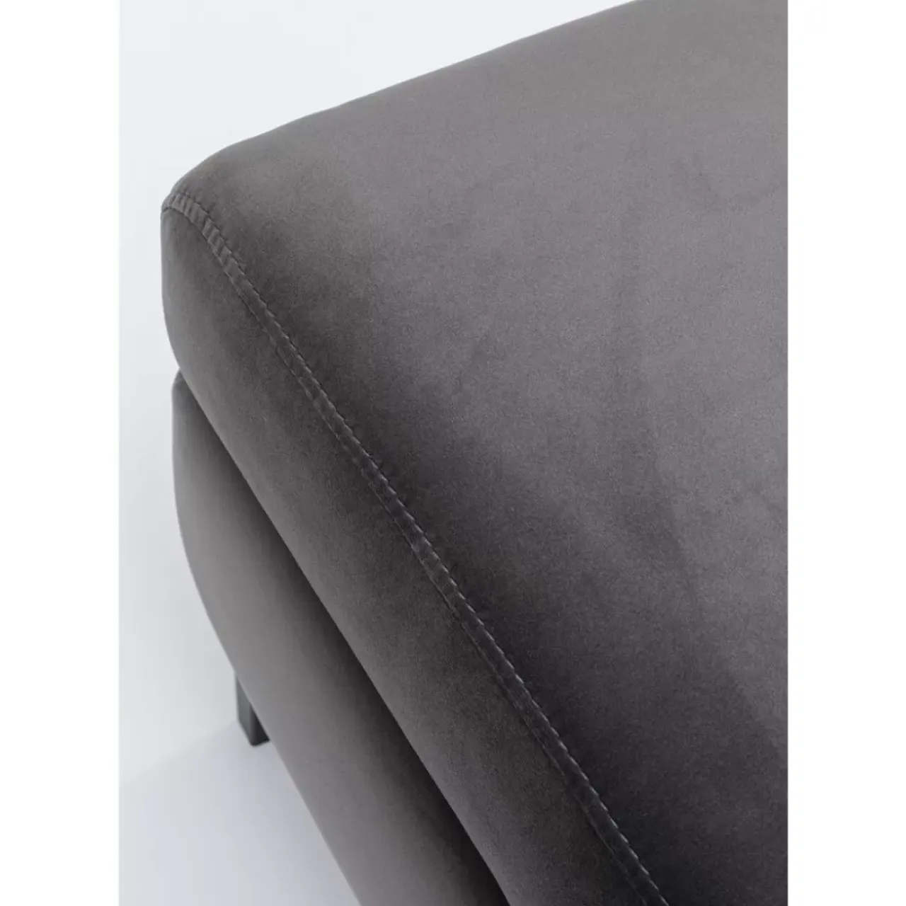 Sitzbänke-KARE Design Hocker Gianni Velvet Grau Schwarz
