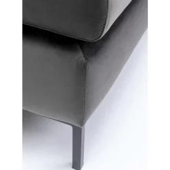 Sitzbänke-KARE Design Hocker Gianni Velvet Grau Schwarz