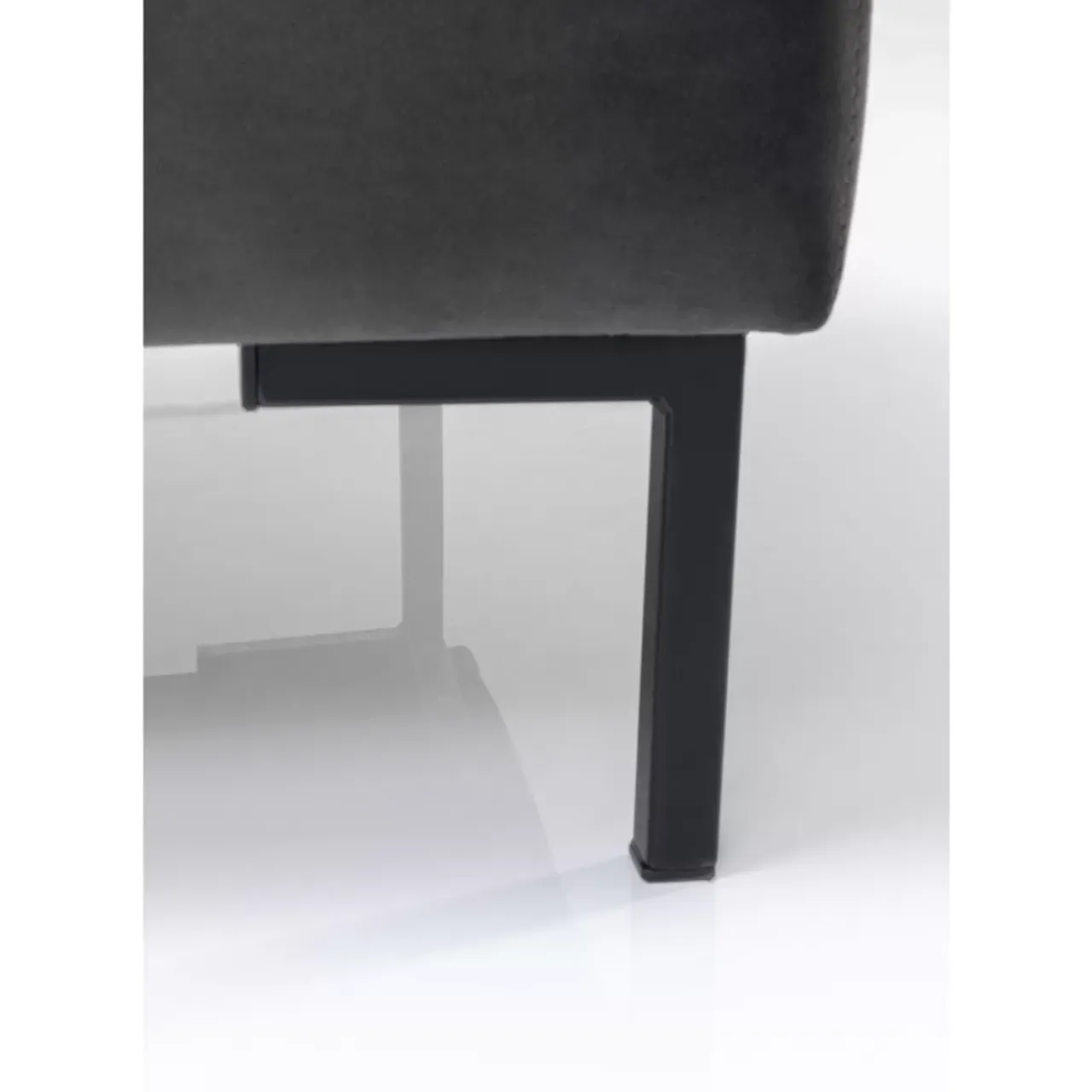 Sitzbänke-KARE Design Hocker Gianni Velvet Grau Schwarz
