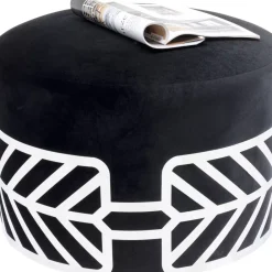 Sitzbänke-KARE Design Hocker Jenna Schwarz O61Cm