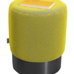 Sitzbänke-KARE Design Hocker Jody Gelb Schwarz Mesh Schwarz O35Cm