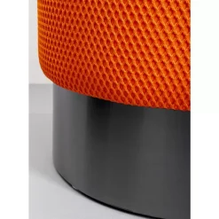 Sitzbänke-KARE Design Hocker Jody Orange Mesh Schwarz O35Cm