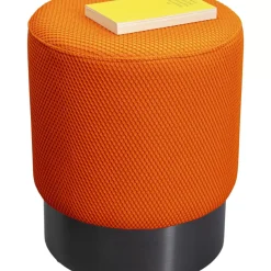 Sitzbänke-KARE Design Hocker Jody Orange Mesh Schwarz O35Cm