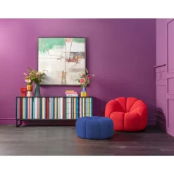 Sitzbänke-KARE Design Hocker Peppo Lounge Blau O80Cm