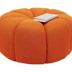Sitzbänke-KARE Design Hocker Peppo Lounge Orange O80Cm