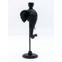 Kerzenständer & Laternen-KARE Design Kerzenständer Elephant Head Schwarz 36Cm