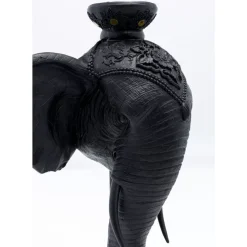 Kerzenständer & Laternen-KARE Design Kerzenständer Elephant Head Schwarz 49Cm
