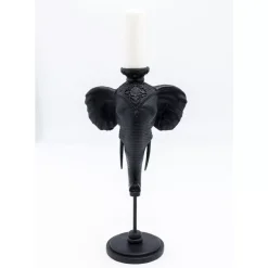 Kerzenständer & Laternen-KARE Design Kerzenständer Elephant Head Schwarz 49Cm