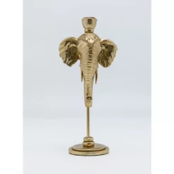 Kerzenständer & Laternen-KARE Design Kerzenständer Elephant Head Gold 36Cm