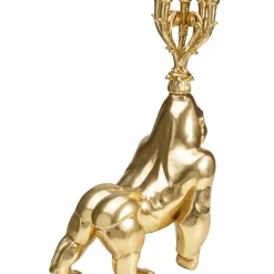 Kerzenständer & Laternen-KARE Design Kerzenständer Gorilla Gold