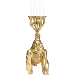 Kerzenständer & Laternen-KARE Design Kerzenständer Gorilla Gold