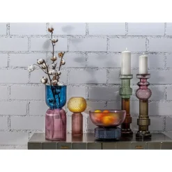 Kerzenständer & Laternen-KARE Design Kerzenständer Marvelous Duo Lila Grau 49