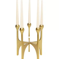 Kerzenständer & Laternen-KARE Design Kerzenständer Stacky Gold 31Cm