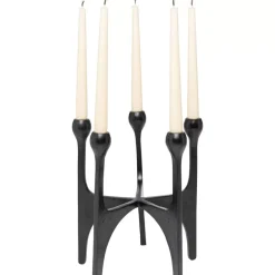Kerzenständer & Laternen-KARE Design Kerzenständer Stacky Schwarz 31Cm