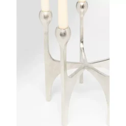 Kerzenständer & Laternen-KARE Design Kerzenständer Stacky Silber 31Cm