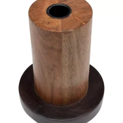 Kerzenständer & Laternen-KARE Design Kerzenständer Wood Zylinder 15Cm