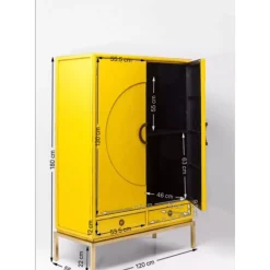 Regale-KARE Design Kleiderschrank Disk Yellow