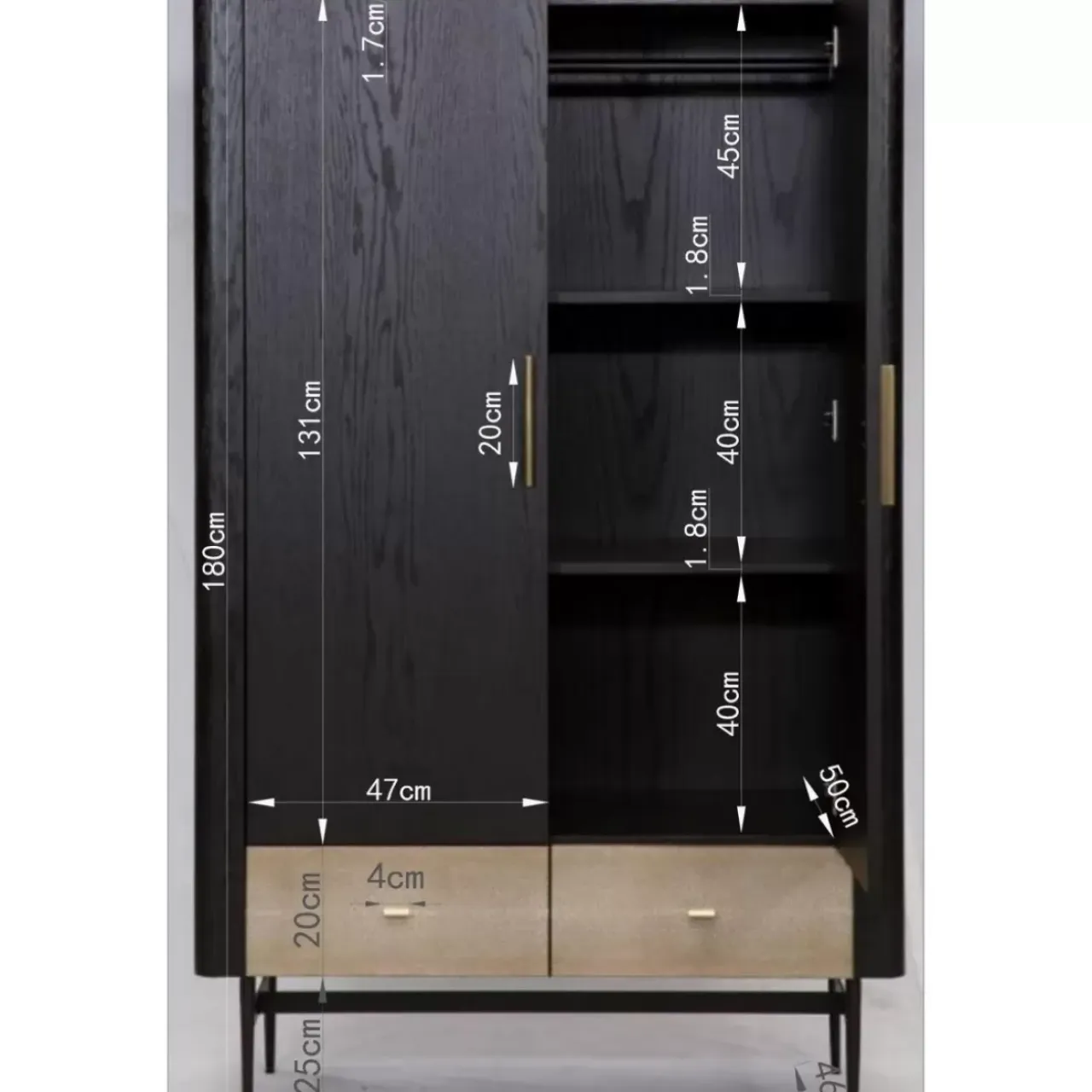 Regale-KARE Design Kleiderschrank Milano 180X110