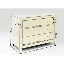 Kommoden & Sideboards-KARE Design Kommode Luxury Champagne 3 Schube