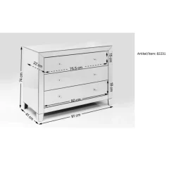 Kommoden & Sideboards-KARE Design Kommode Luxury Push 3 Schube Grau