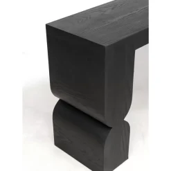 Kommoden & Sideboards-KARE Design Konsole Curve Schwarz 120X76Cm