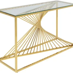 Kommoden & Sideboards-KARE Design Konsole Laser Gold 120X40