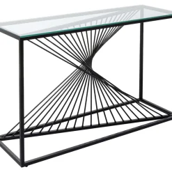 Kommoden & Sideboards-KARE Design Konsole Laser Schwarz Klarglas 120X40Cm