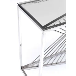 Kommoden & Sideboards-KARE Design Konsole Laser Silber Klarglas 120X40