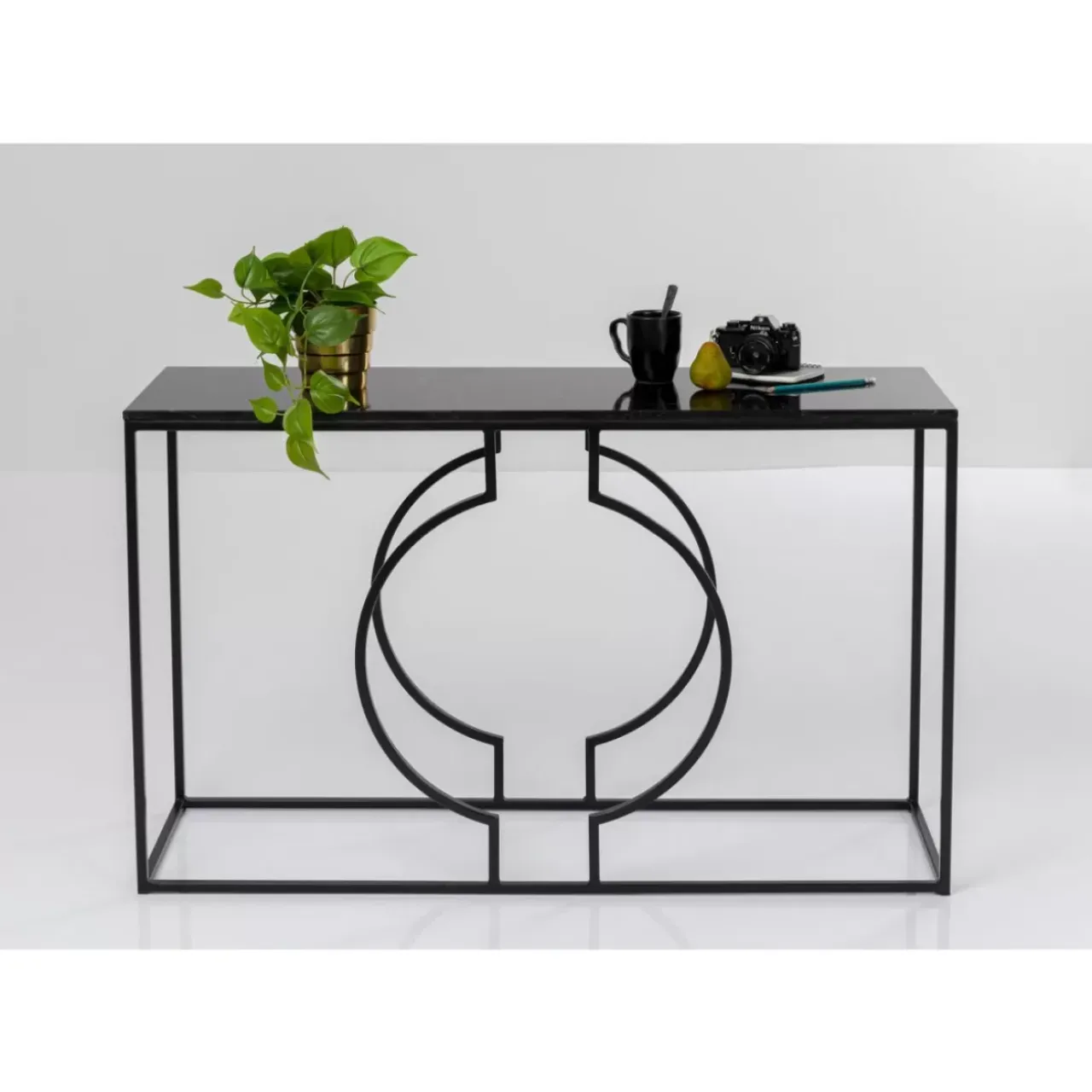 Kommoden & Sideboards-KARE Design Konsole Miami Loft Schwarz 120X75Cm