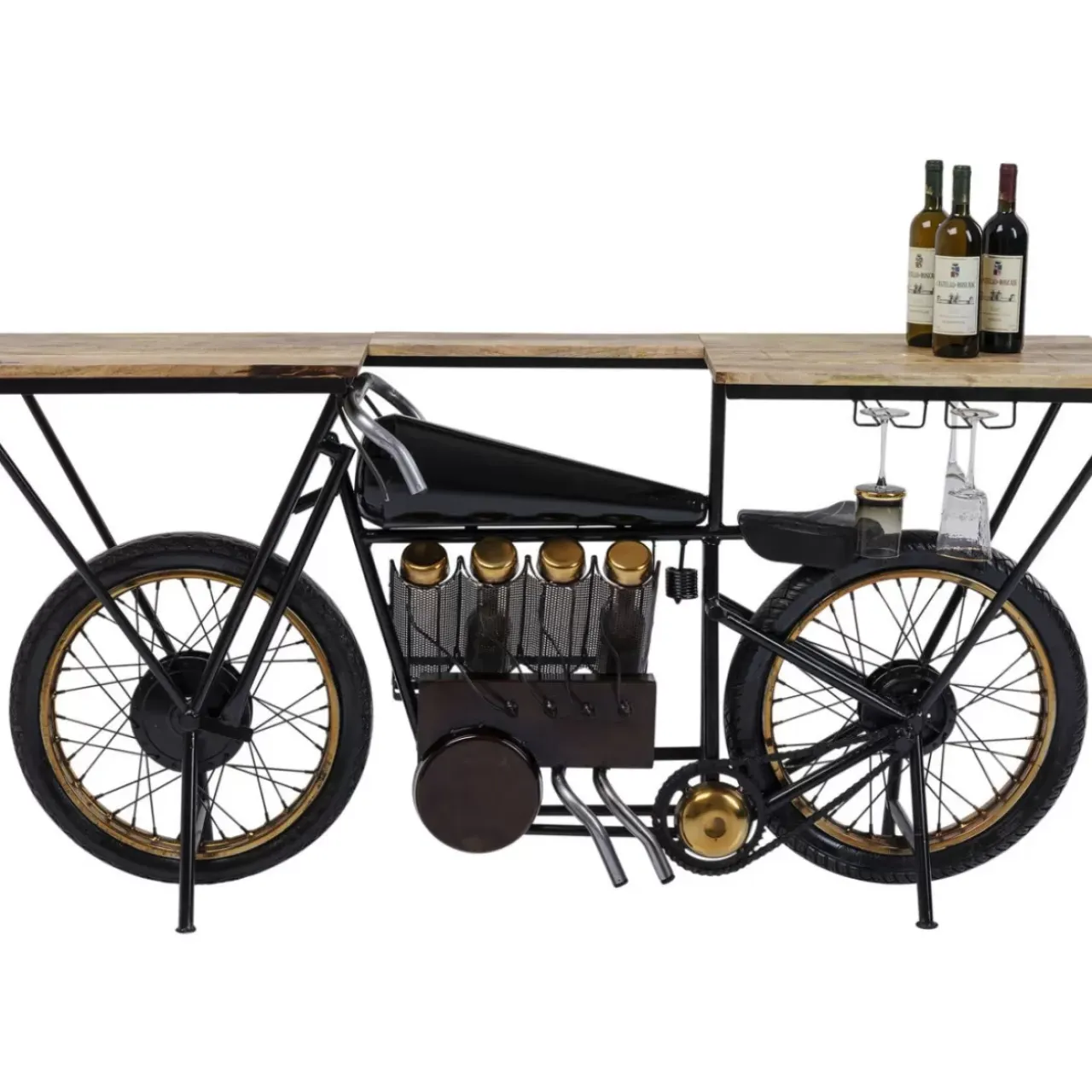 Kommoden & Sideboards-KARE Design Konsole Motorbike Schwarz