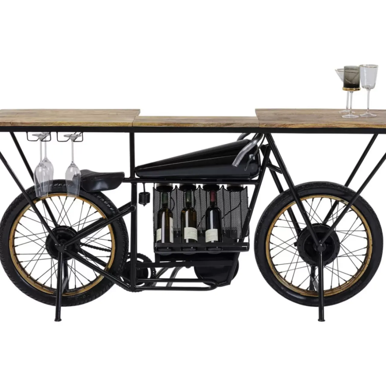 Kommoden & Sideboards-KARE Design Konsole Motorbike Schwarz