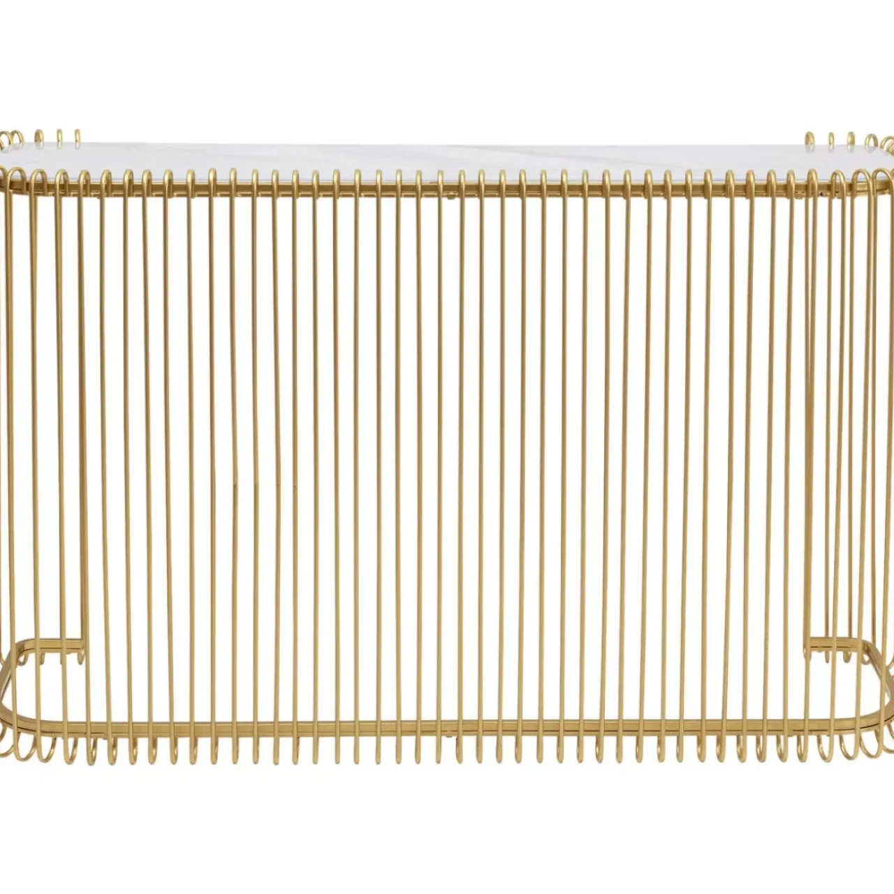 Kommoden & Sideboards-KARE Design Konsole Wire Glas Marble Gold 142X89Cm