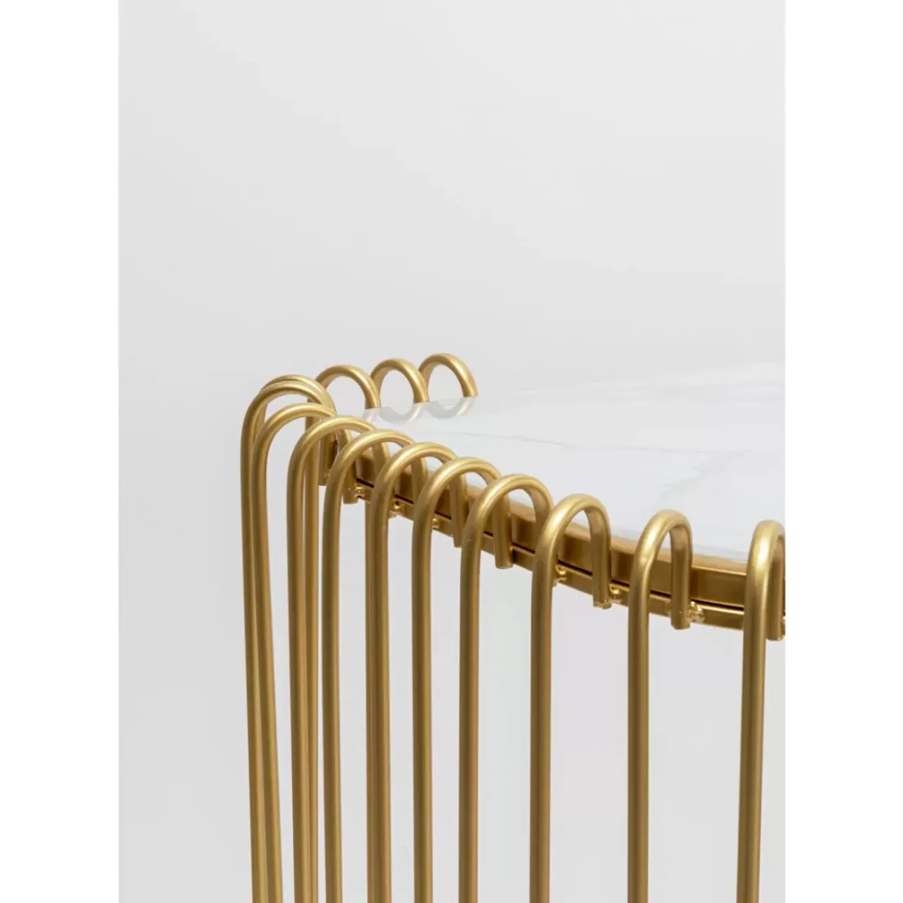 Kommoden & Sideboards-KARE Design Konsole Wire Glas Marble Gold 142X89Cm