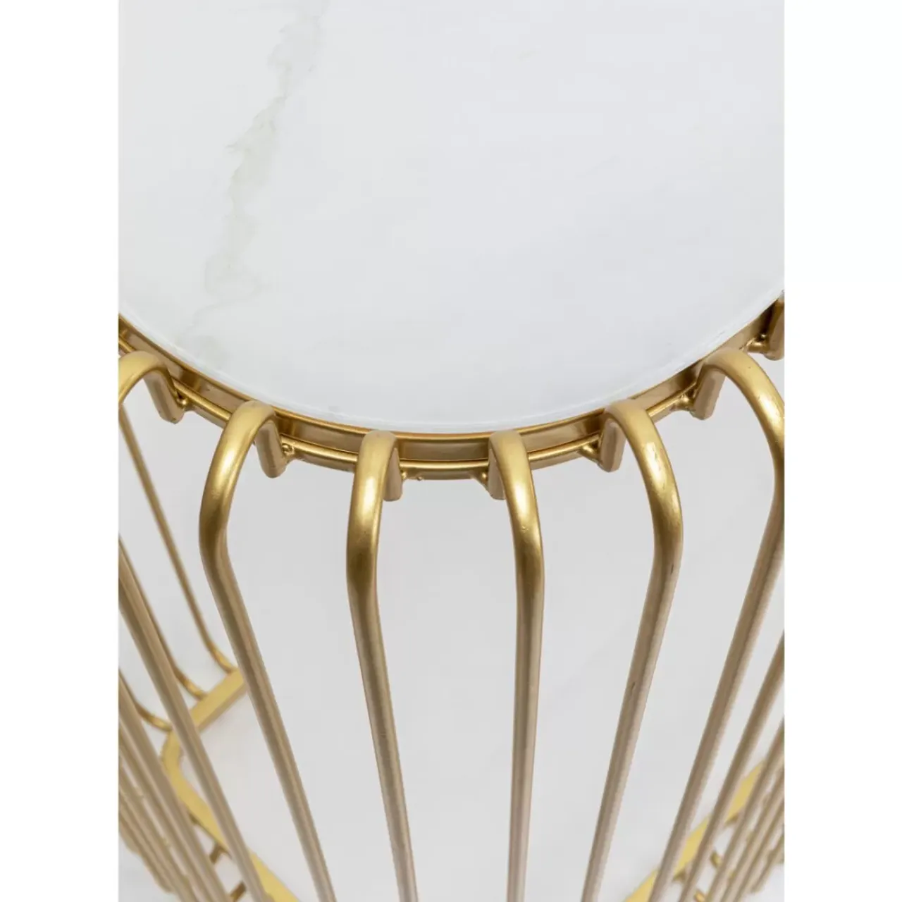 Kommoden & Sideboards-KARE Design Konsole Wire Glas Marble Gold 142X89Cm