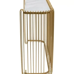 Kommoden & Sideboards-KARE Design Konsole Wire Glas Marble Gold 142X89Cm