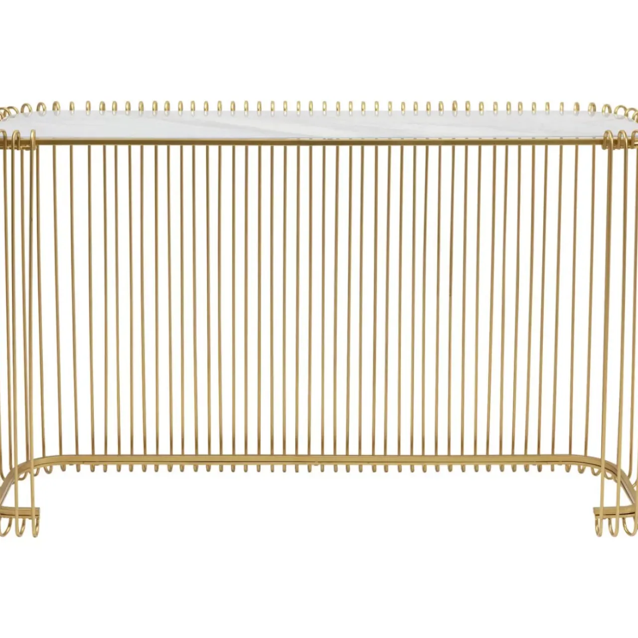 Kommoden & Sideboards-KARE Design Konsole Wire Glas Marble Gold 142X89Cm