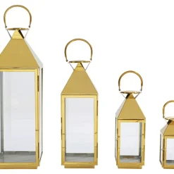 Kerzenständer & Laternen-KARE Design Laterne Giardino Gold (4/Set)